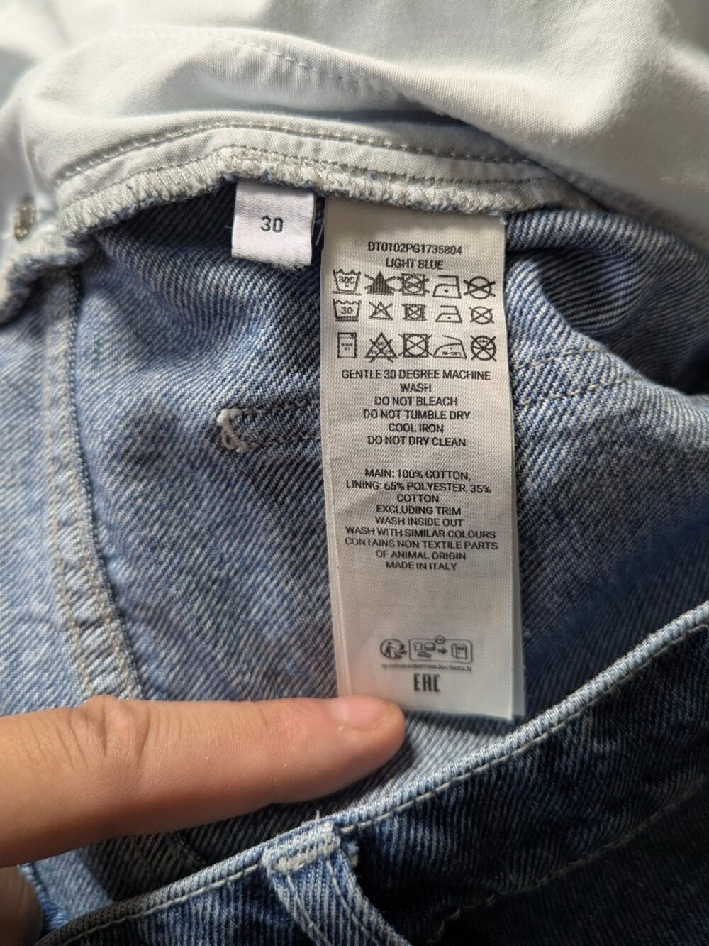 JW Anderson Blue Twisted Workwear Jeans Size 30 - Picture 7 of 7